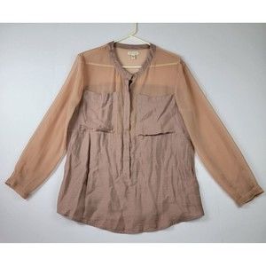 Silence + Noise Anthropologie women size M long sleeve big pockets buttons front